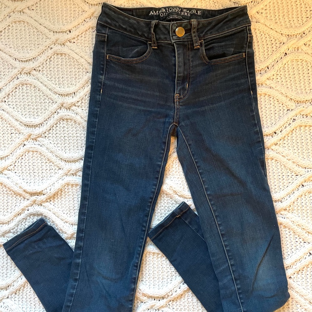 American Eagle Skinny Mid Rise Dark Jean Jeggings